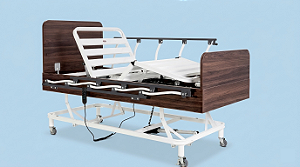 Cama Hospitalar Magnum Elétrica 3 Movimentos com Cabeceira e Peseira com Grade Basculante