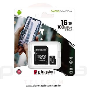 Cartão de memória Kingston SDC4 com adaptador SD 16GB