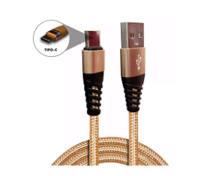 Cabo Carregador Para Samsung  Xaiomi  Reforçado Tipo-C Turbo