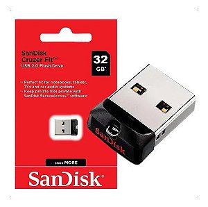 Pendrive Sandisk Cruzer Fit 32gb Original 2.0 Preto