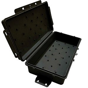Caixa Hermética Plástica Preta Longa 32 X 17 X 8cm Multitoc