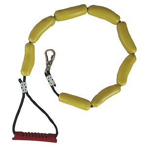 Guia Salsicha Amarela - Corda Preta -  Puxador Vermelho - Luleko