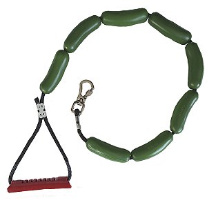 Guia Salsicha Verde - Corda Preta -  Puxador Vermelho - Luleko
