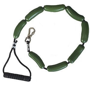 Guia Salsicha Verde - Corda Preta -  Puxador Preto - Luleko