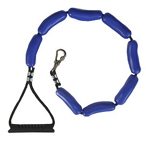 Guia Salsicha Azul - Corda Preta -  Puxador Preto - Luleko