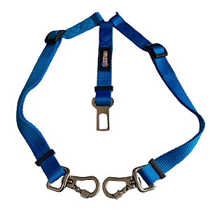 Cinto de Segurança Duplo Pet Colorido Luleko - Azul Claro