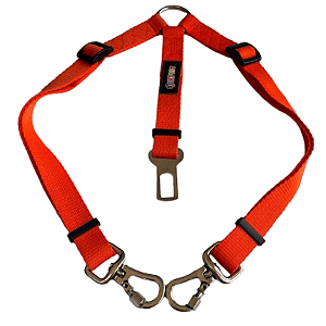 Cinto de Segurança Duplo Pet Colorido Luleko - Laranja