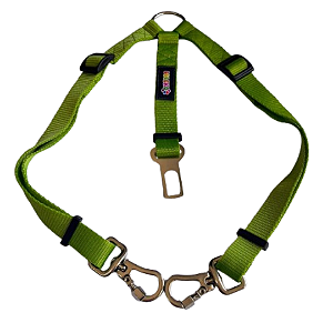 Cinto de Segurança Duplo Pet Colorido Luleko - Verde Claro