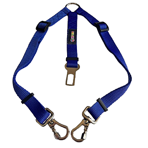 Cinto de Segurança Duplo Pet Colorido Luleko - Azul Escuro