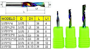 Fresa especial p/ Aluminio 1 corte metal duro com cobertura DLC