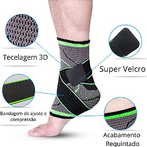 Tornozeleira de compressão Proteção Esportes com faixa ajustável