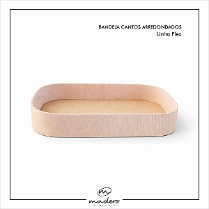 Bandeja Cantos Arredondados Em Madeira Natural