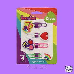 Clips JOCAR OFFICE Love Cupido com 4 Unidades