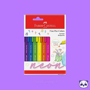 Caneta Hidrográfica FABER CASTELL 6 Cores Fine Pen Colors Neon