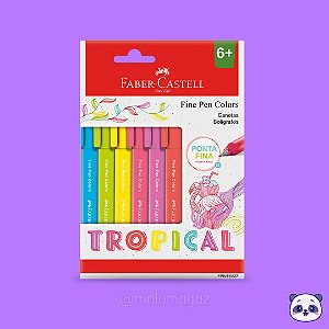 Caneta FABER CASTELL 6 Cores Fine Pen Colors Tropical