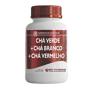 Chá Verde 200mg + Chá Branco 200mg + Chá Vermelho 200mg - Bio Pharmus