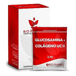 Glucosamina 1.5g + Colágeno UC II 40mg (60 sachês) - Biopharmus