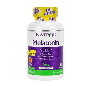 Melatonina Fast Dissolve, Morango, 5 mg (150 Comprimidos)