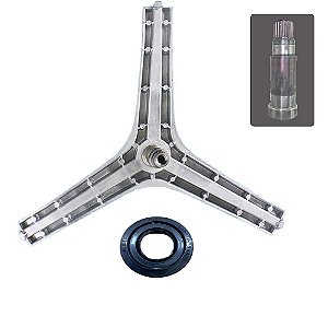 Kit Eixo Tripé Lava e Seca compatível Samsung DC97-14370E/H + retentor