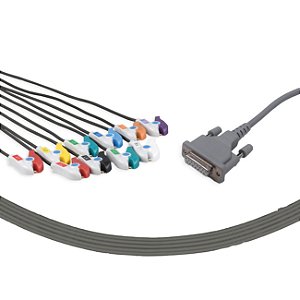 CABO DE ECG 10 VIAS - TIPO GARRA  - DIXTAL EP-3  -  UNIMED