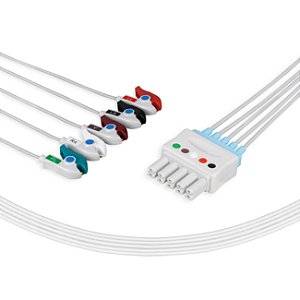 KIT RABICHO DE ECG 5 VIAS - TIPO GARRA DRAGER 5 P - BY