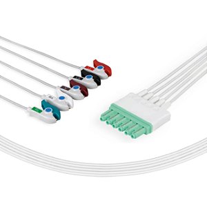 KIT RABICHO DE ECG 5 VIAS DRAGER 6 PINOS