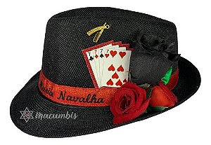 Chapéu Maria Navalha Decorado Preto