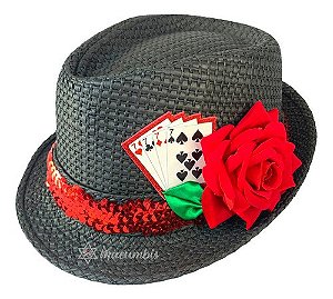 Chapéu Maria Navalha Preto Lantejoula