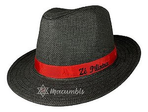 Chapeu Panamá Preto Zé Pilintra Malandro