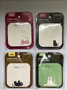 Bloco Adesivo Fofo Gatinhos Divertidos 70x70mm