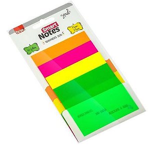 Bloco adesivo smart notes 76x76mm transparente neon BRW