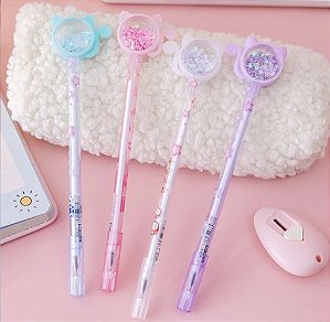 Caneta de gatinho c/lantejola