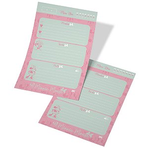 Bloco diário de anotações da Minnie com 30 folhas