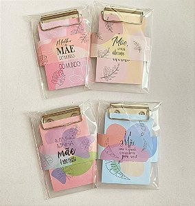 Mini Prancheta com Bloco Adesivo Dia das Mães