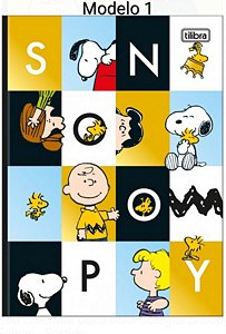Caderno Brochura Capa Dura Colegial Snoopy 160 Folhas
