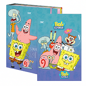 Kit Fichário Universitário + Pasta Catálogo Bob Esponja