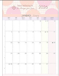 Calendário Planner de Mesa 2026 Tilibra Soho com Visão Mensal + Anotações