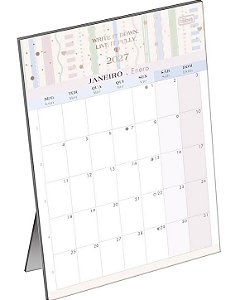 Calendário Planner de Mesa 2027 Tilibra Soho com Visão Mensal + Anotações