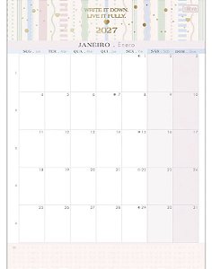 Calendário Planner de Mesa 2027 Tilibra Soho com Visão Mensal + Anotações para Decorar e Organizar
