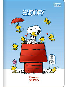 Planner Snoopy 2026 Tilibra – Fofo, Prático e com Capa Metalizada! | 20 Folhas | 17,8 x 25,4 cm