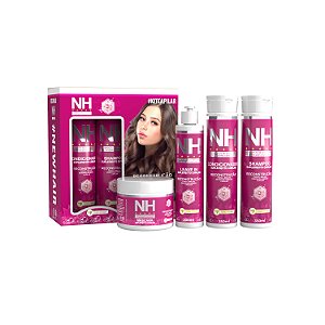 KIT Capilar RECONSTRUÇÃO 04 itens NEW HAIR NH -  Suplemento capilar - Fortalecedor - Antifrizz - Tratamento capilar