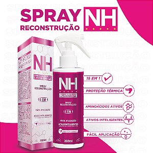 Spray Reconstrução NEW HAIR 15em1 200mL - Protetor térmico - Antifrizz - Finalizador - Tratamento capilar
