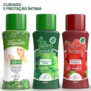 Sabonete Íntimo 15 ERVAS, MENTA e MORANGO 200ml Belkit - higiene pessoal - pH natural - Sensação de frescor - Barbatimão, Aroeira, Algodão, Erva de Santamaria, Andiroba, Alecrim, Babosa, Calêndula, Arruda, Camomila, Copaíba, Arnica, Malva, Confrei