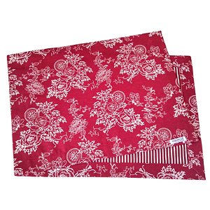 Jogo Americano Flor Monocromática Fundo Vermelho