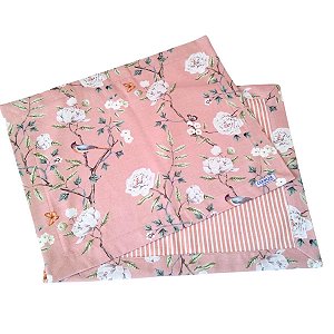 Jogo Americano Flor Rosa Fundo Rosa