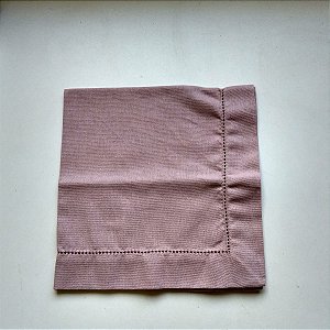 Guardanapo Linho Misto Rosa Seco Ponto Ajour 45x45
