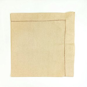 Guardanapo Linho Misto Bege Ponto Ajour 45x45
