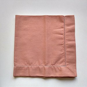 Guardanapo Linho Misto Rosa  Ponto Ajour 45x45