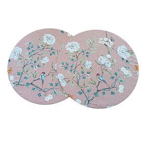 Capa Sousplat Flor Rosa fundo Rosa