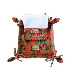 Kit Pannier Elefante Coral M + Pano de Prato